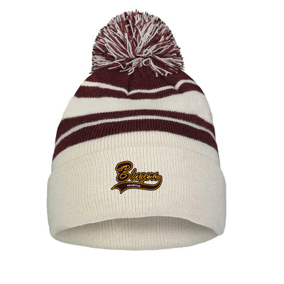 BGSA - Knit Fold Over Pom-Pom Beanie