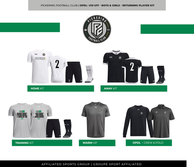 PFC OPDL U13-U17 - Boys & Girls - Returning Player Kit