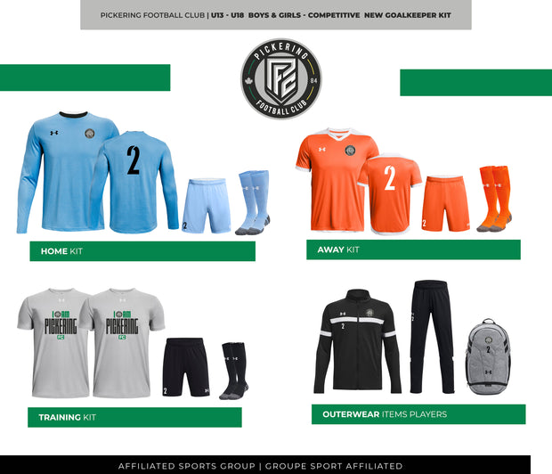 PFC - U13-U18 Boys & Girls NEW Goalie Kit