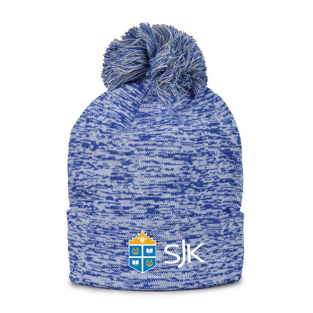 SJK - Roll up Knit Beanie w/ Pom