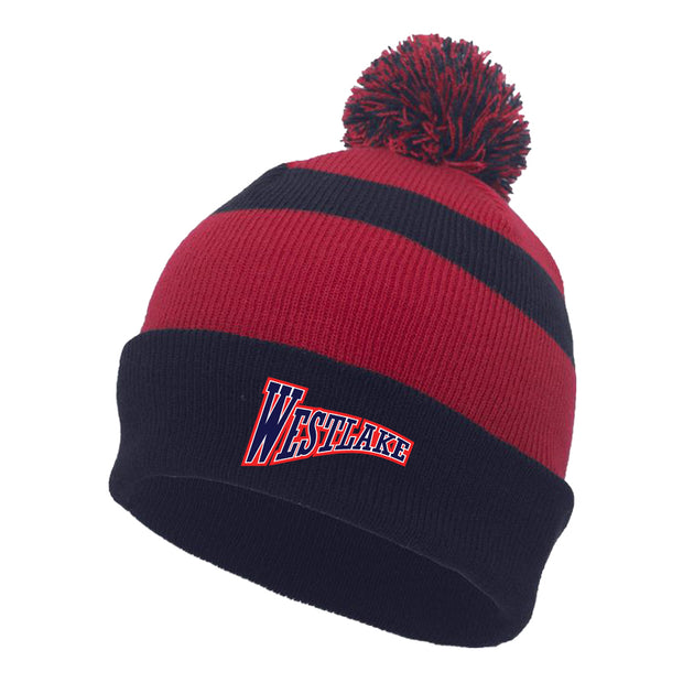 WH - Knit Fold over Pom Pom Toque